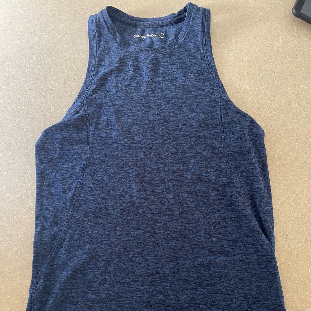 Outdoor Voices, CloudKnit, Women's Tank Top, Navy Heather, Size S